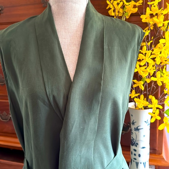 Zara Dresses & Skirts - Zara Belted Midi Dress Bottle Green Size Large